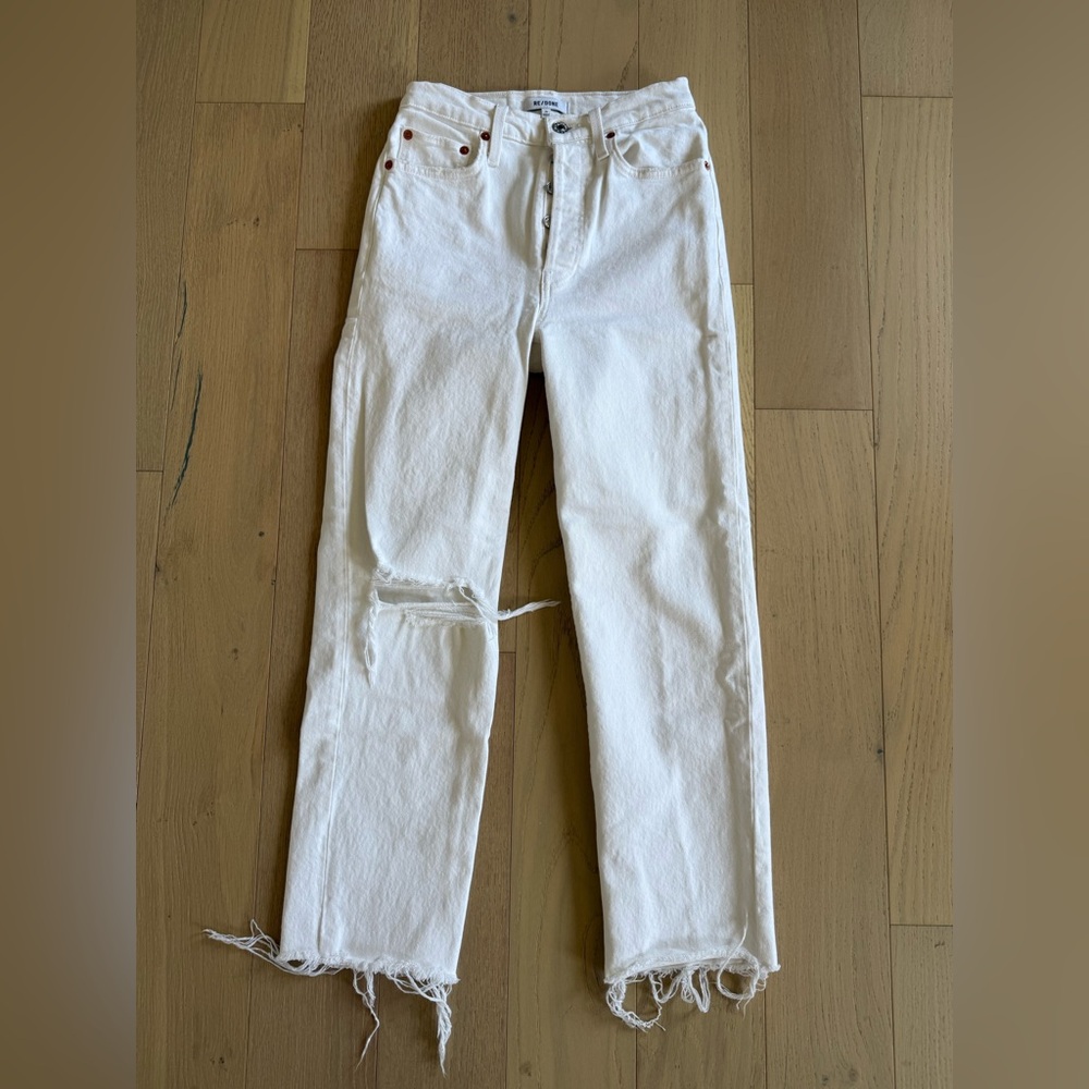 Levi’s RE/Done Ecru Ripped Jeans